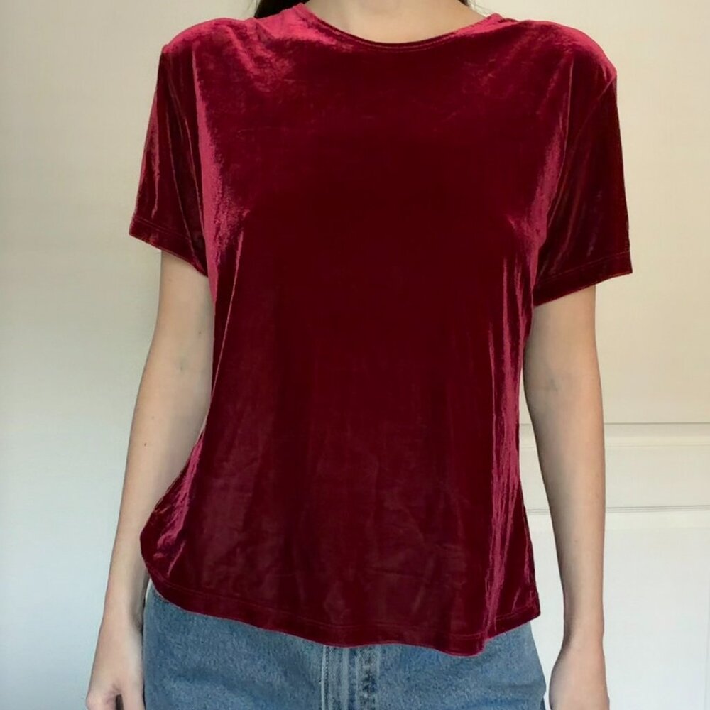 Vintage Gemilli Red Velvet Top | Size Small | Made in USA